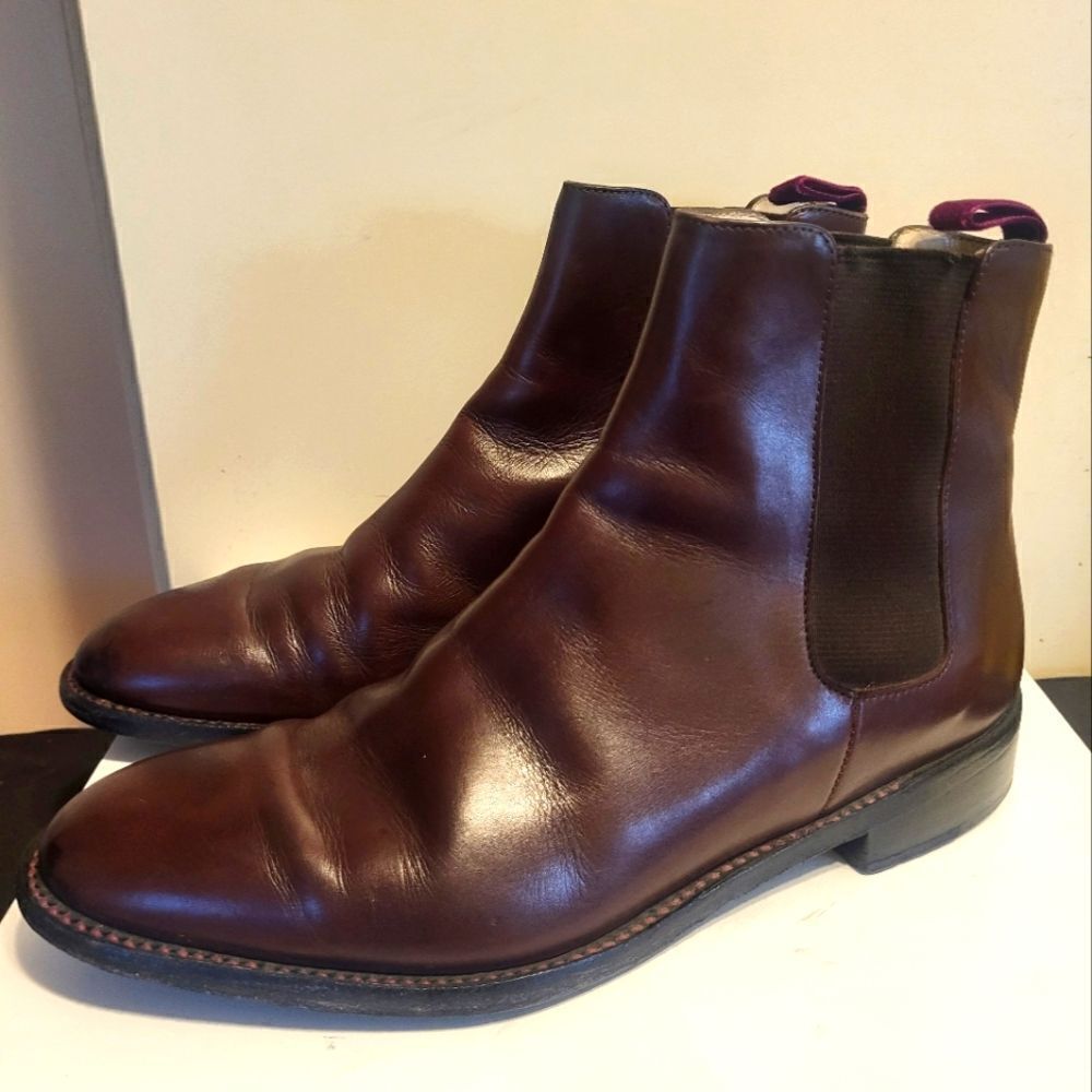 Roger Clergerie Brown Leather Pull-On Chelsea Boots Womens sz.7.5 MSRP $695